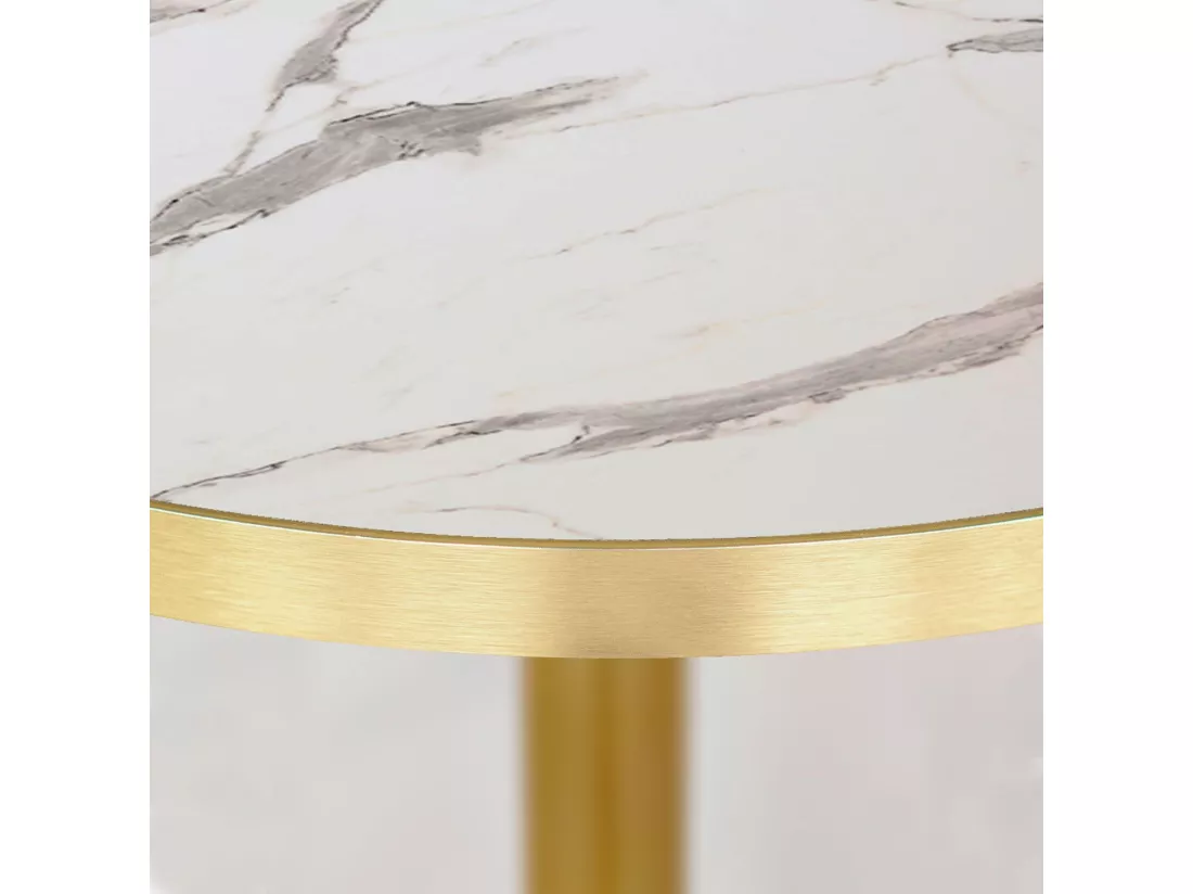 Mange-debout rond Ø 60 cm Rome bistrot marbre blanc