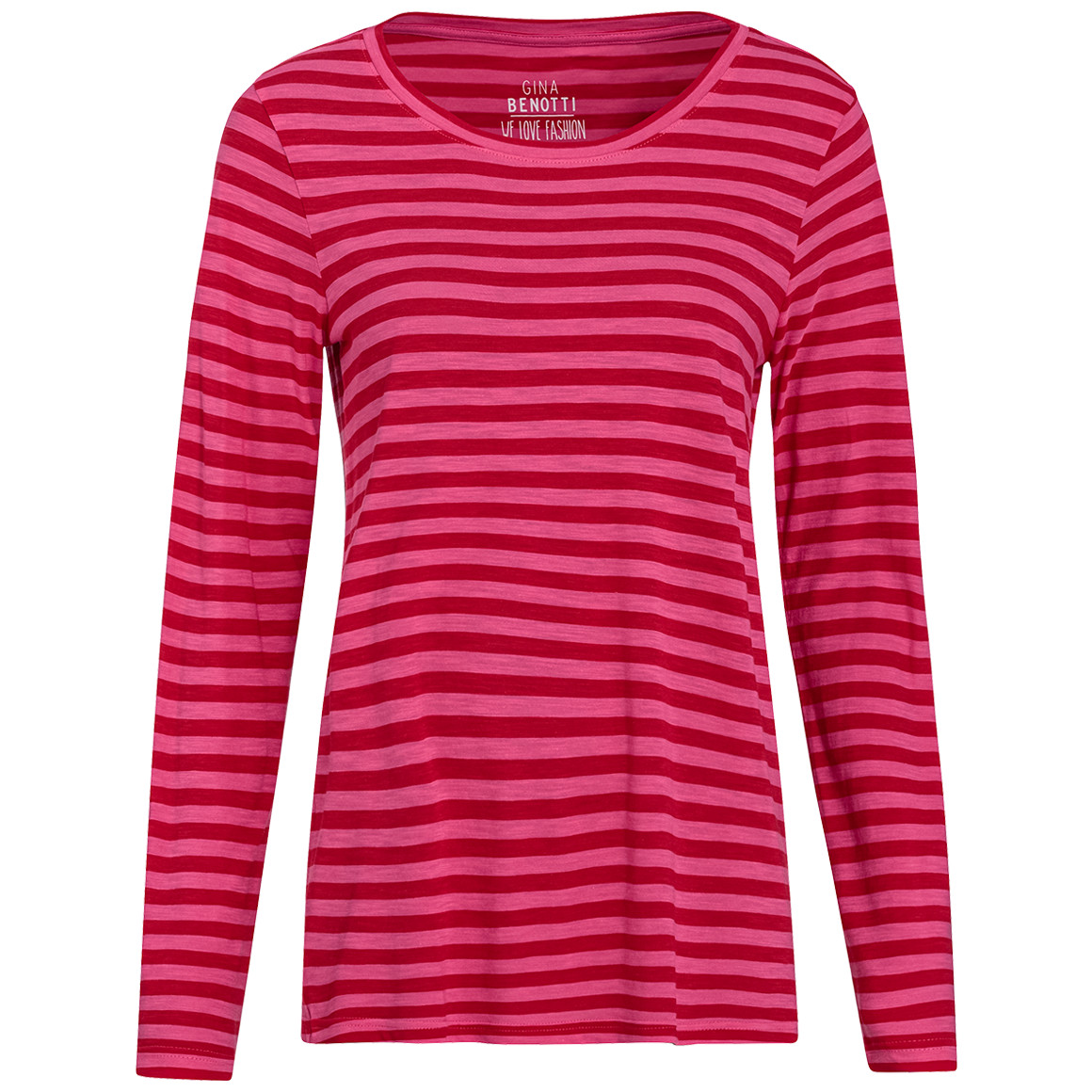 Gina Benotti Damen Langarmshirt im Streifen-Look rot / pink