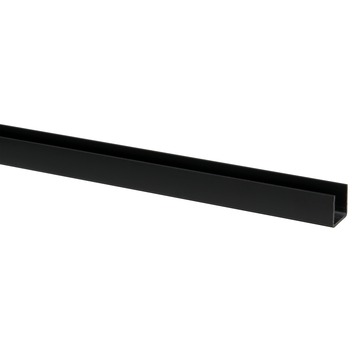 U-profiel kunststof zwart 18x18 mm lengte 260 cm