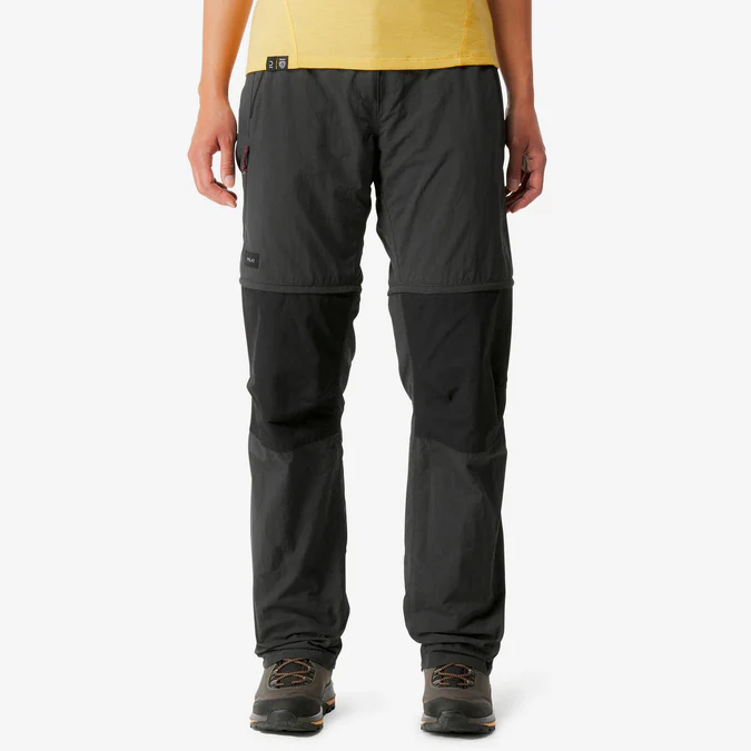 Decathlon Forclaz - Calça de caminhada feminina Forclaz MT100 2 em 1 com zíper