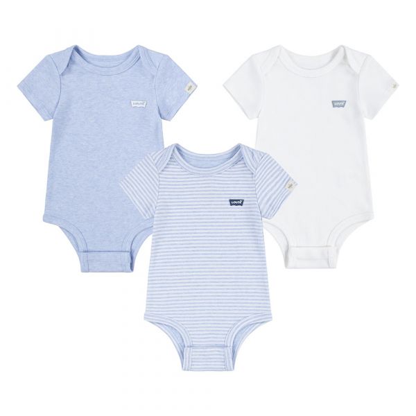 Levi´s ® Kids Bodie De Manga Curta 3 Unidades 6 Meses Egret - 3666643072346