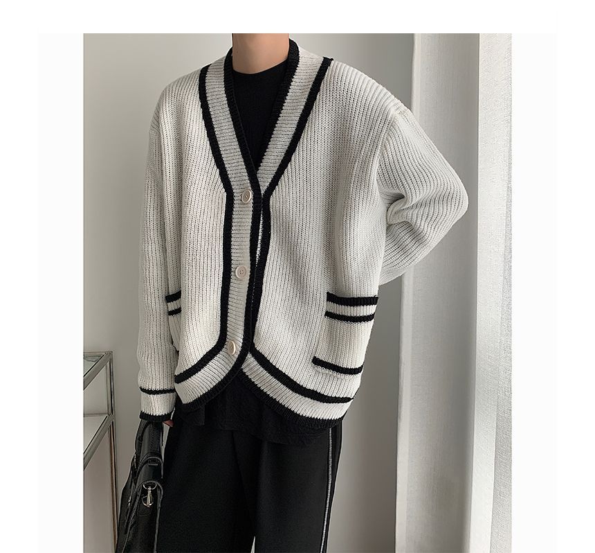 Freehop - V-hals vest met contrasterende rand