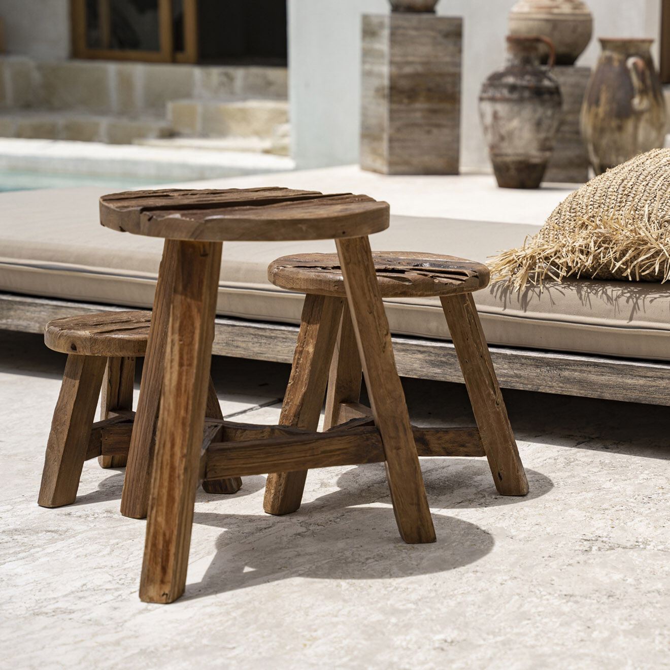 Bazar Bizar Tabouret Yatai naturelle - D.30 cm