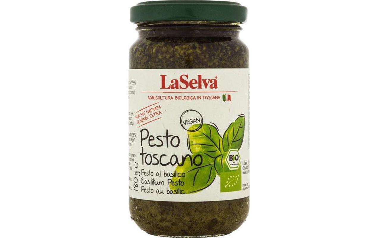 Glas Bio Pesto Toscano 180 gIntensives Basilikumpesto mit Olivenöl und Knoblauch