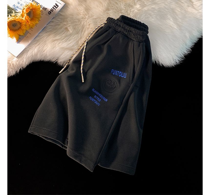 Everose - Sweatshorts met trekkoord en letters