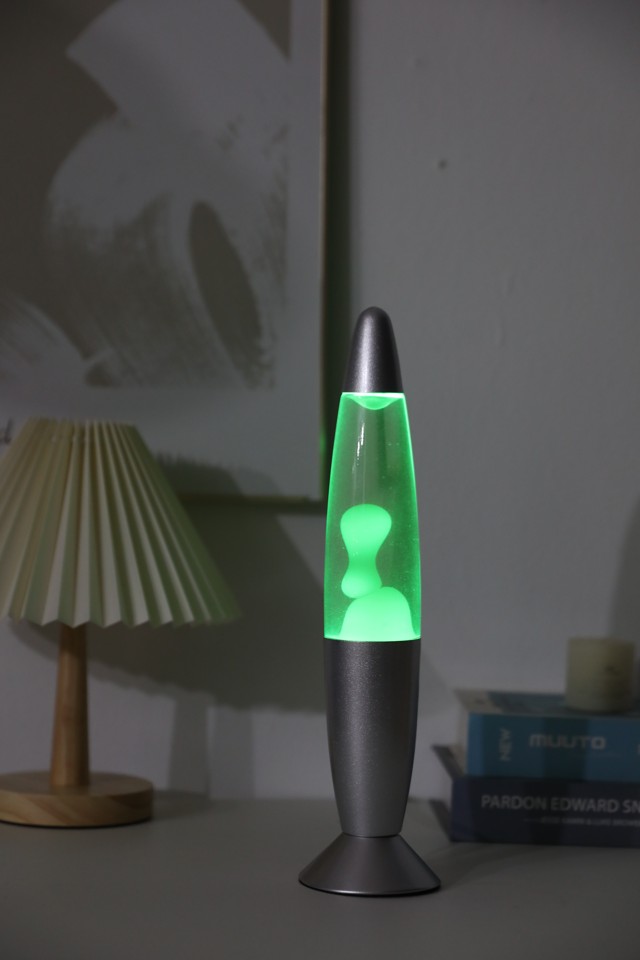 iTotal - Color-changing LED Lava Lampe - Sølv Base og Hvid Voks