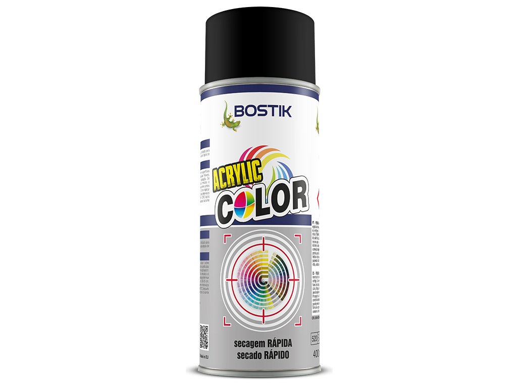 SPRAY ACRYLIC BOSTIK PRETO OPACO MATE 400ML