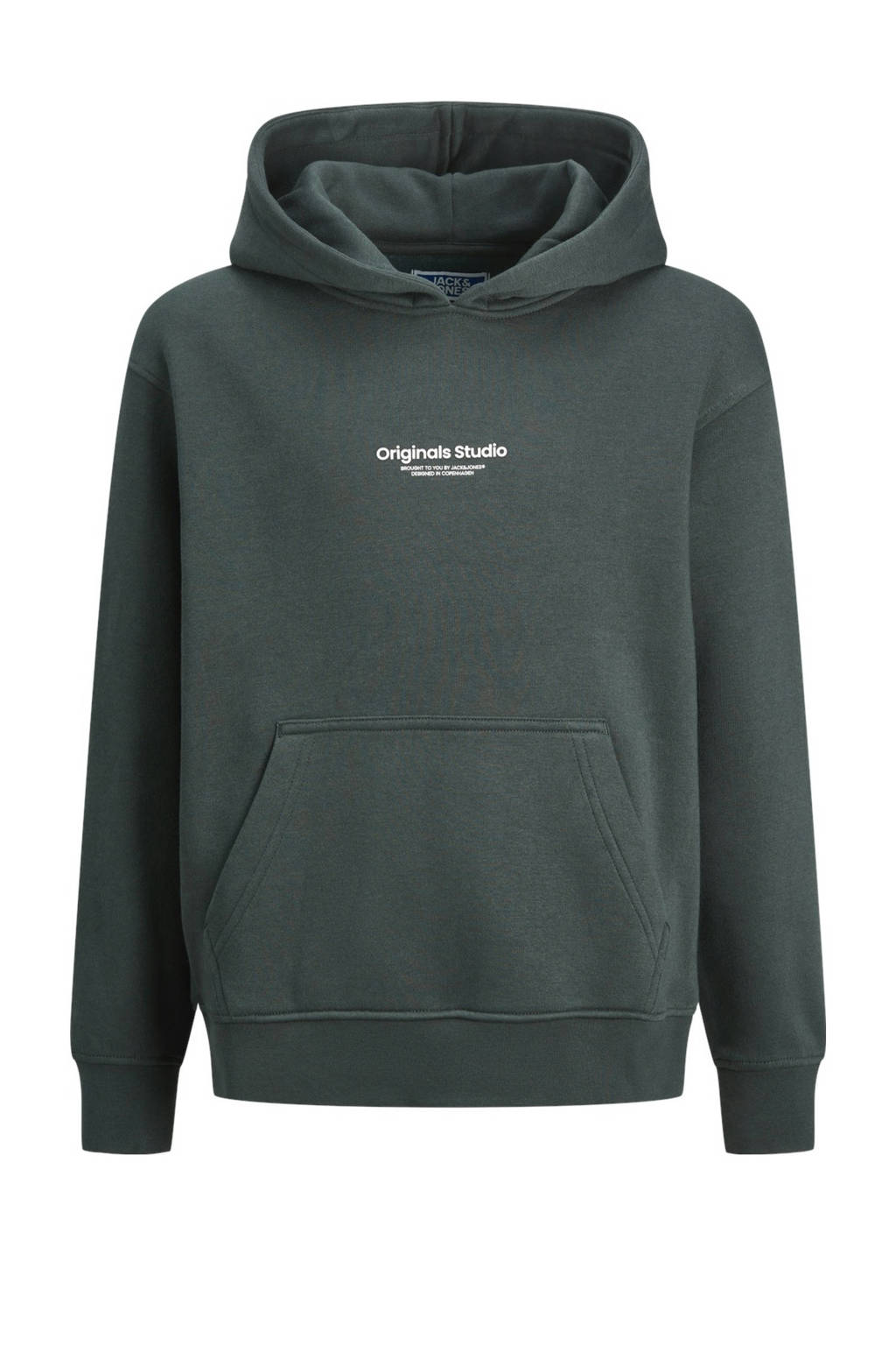 JACK & JONES hoodie JORVESTERBRO met tekst diep donkergroen