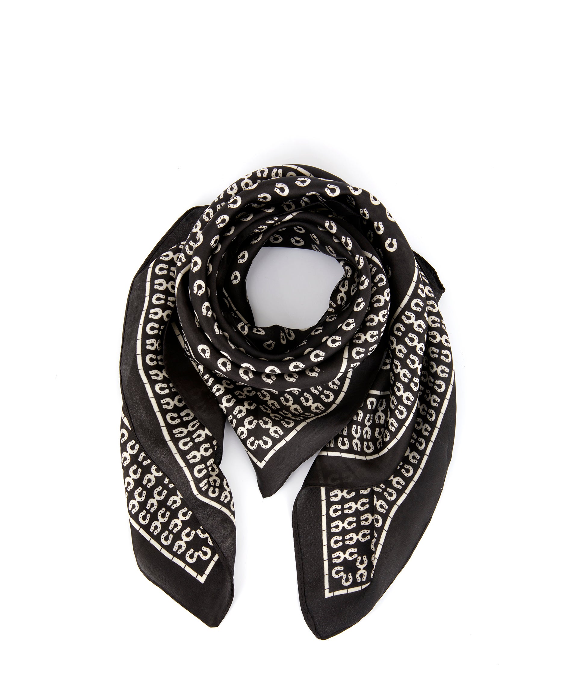 Foulard noir imprimé Teddy