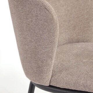 Kave Home Barhocker Chenille hellbraun/Metall schwarz