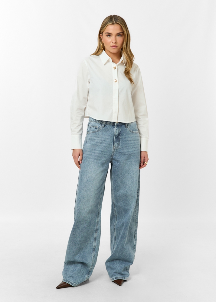 Lina cropped blouse wit