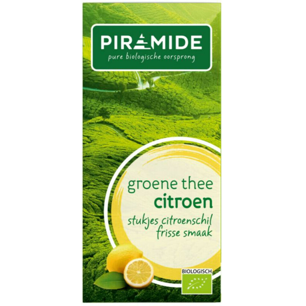 3x Piramide Groene Thee Bio Citroen20 stuks