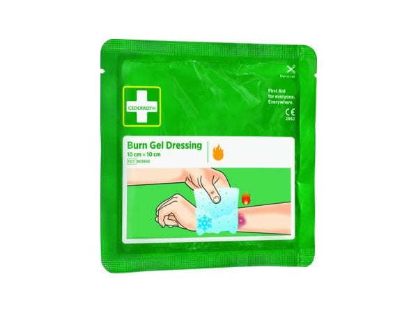 Cederroth Brandwunden Gel-Kompressen 10 x 10 cm 2 Stück Wunde-Gel für schnelle Abkühlung und Schmerzlinderung