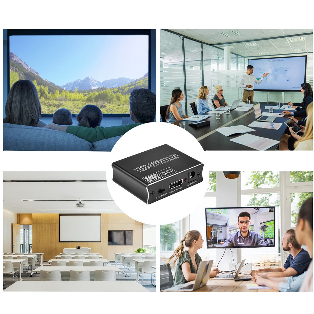 HDMI Audio Konverter Adapter auf 4K HDMI / 5.1 SPDIF Toslink / 3.5mm Klinke für PlayStation PS5 / PS4 / PS3 / TV / PC / DVD - Schwarz
