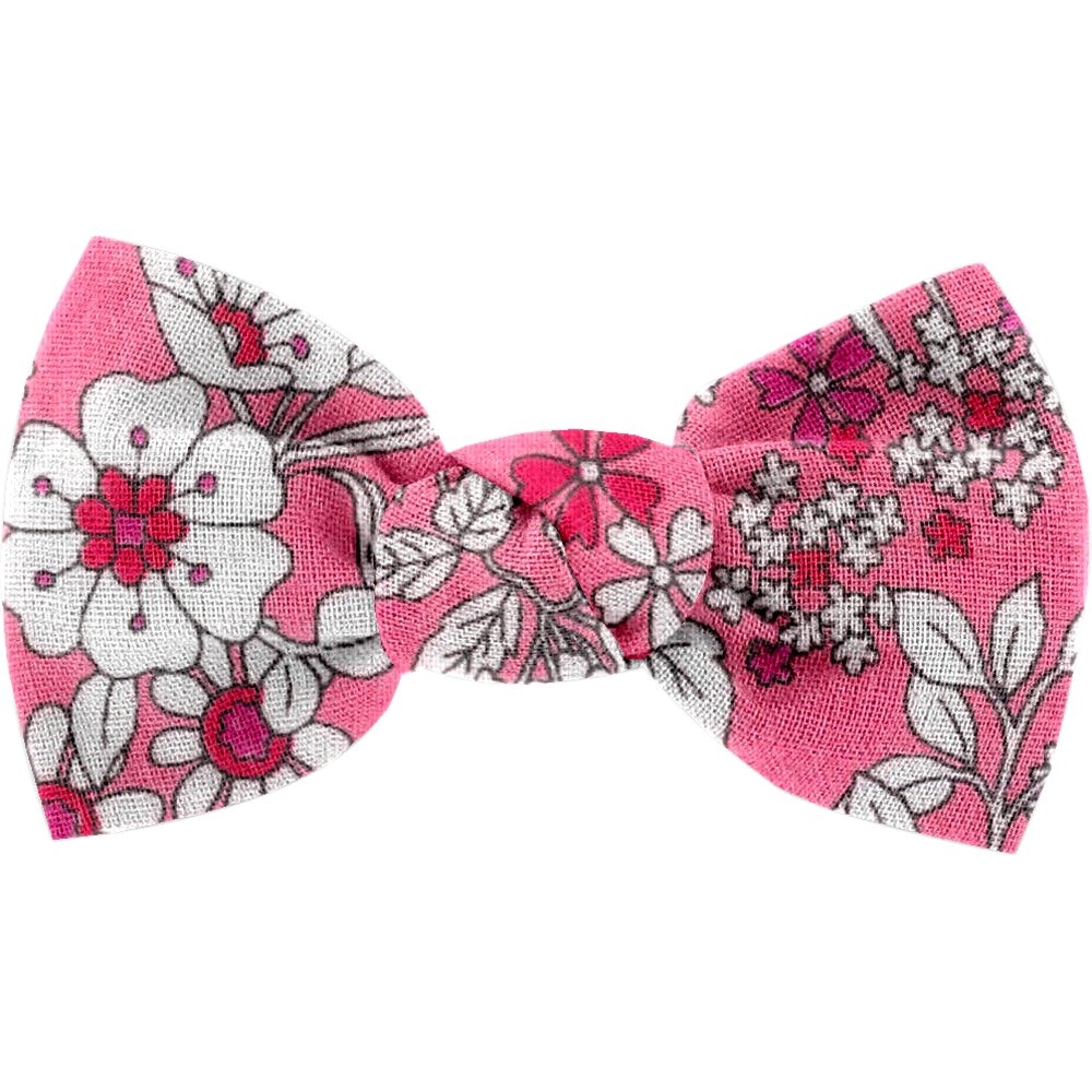 Barrette Petit Noeud Violette Rose