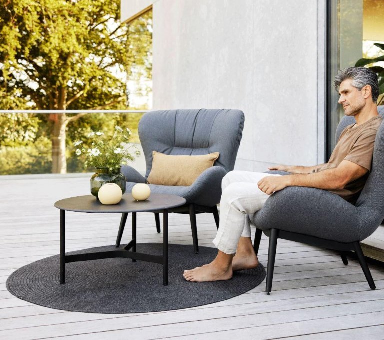 Cane-Line Circle indoor outdoor vloerkleed Ø140 donker groen
