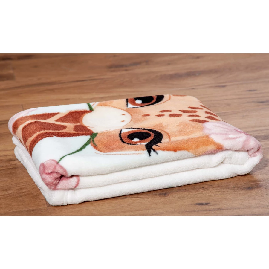 babybest® Microfaser-Flauschdecke Giraffe 75 x 100 cm