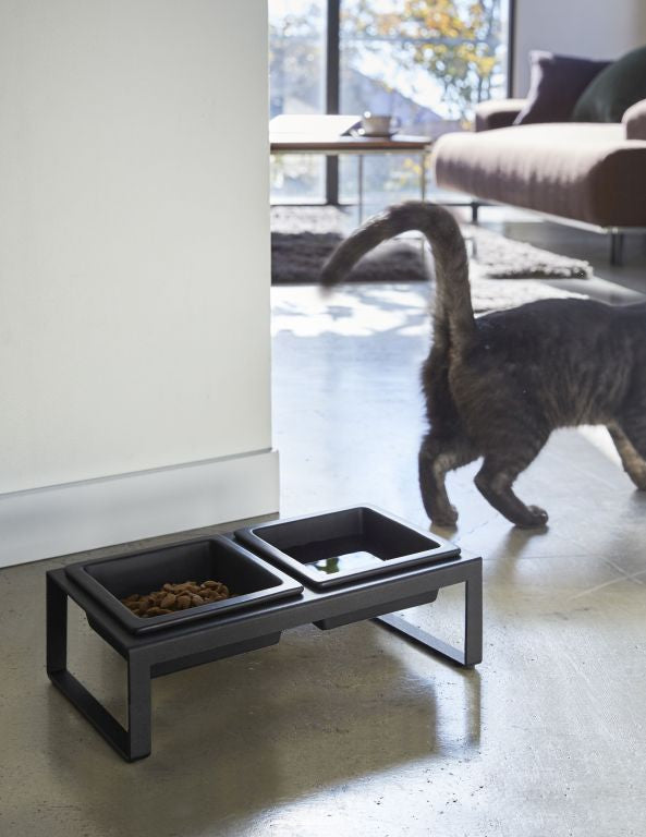 Yamazaki Voerbak Kat | Hond - Dubbel - Tower - Zwart