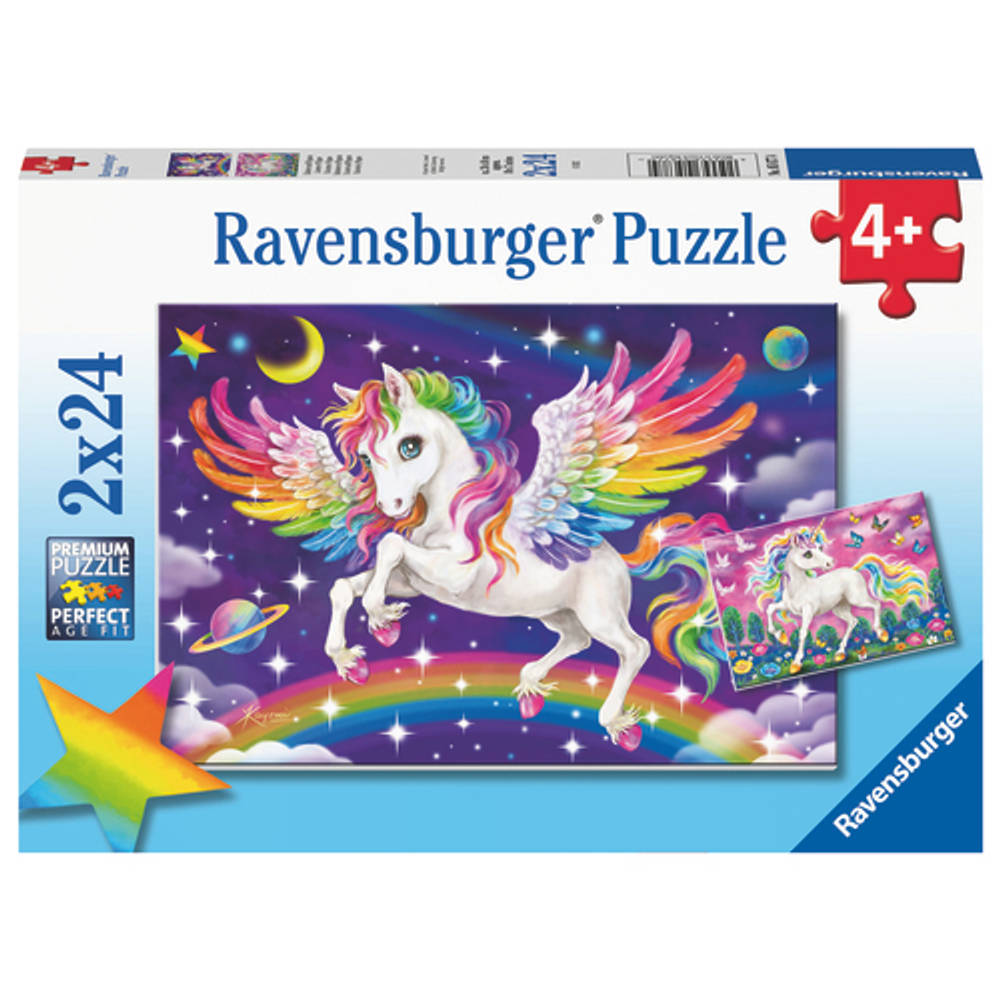 Ravensburger puzzel Unicorn & Pegasus - 2 x 24 stukjes