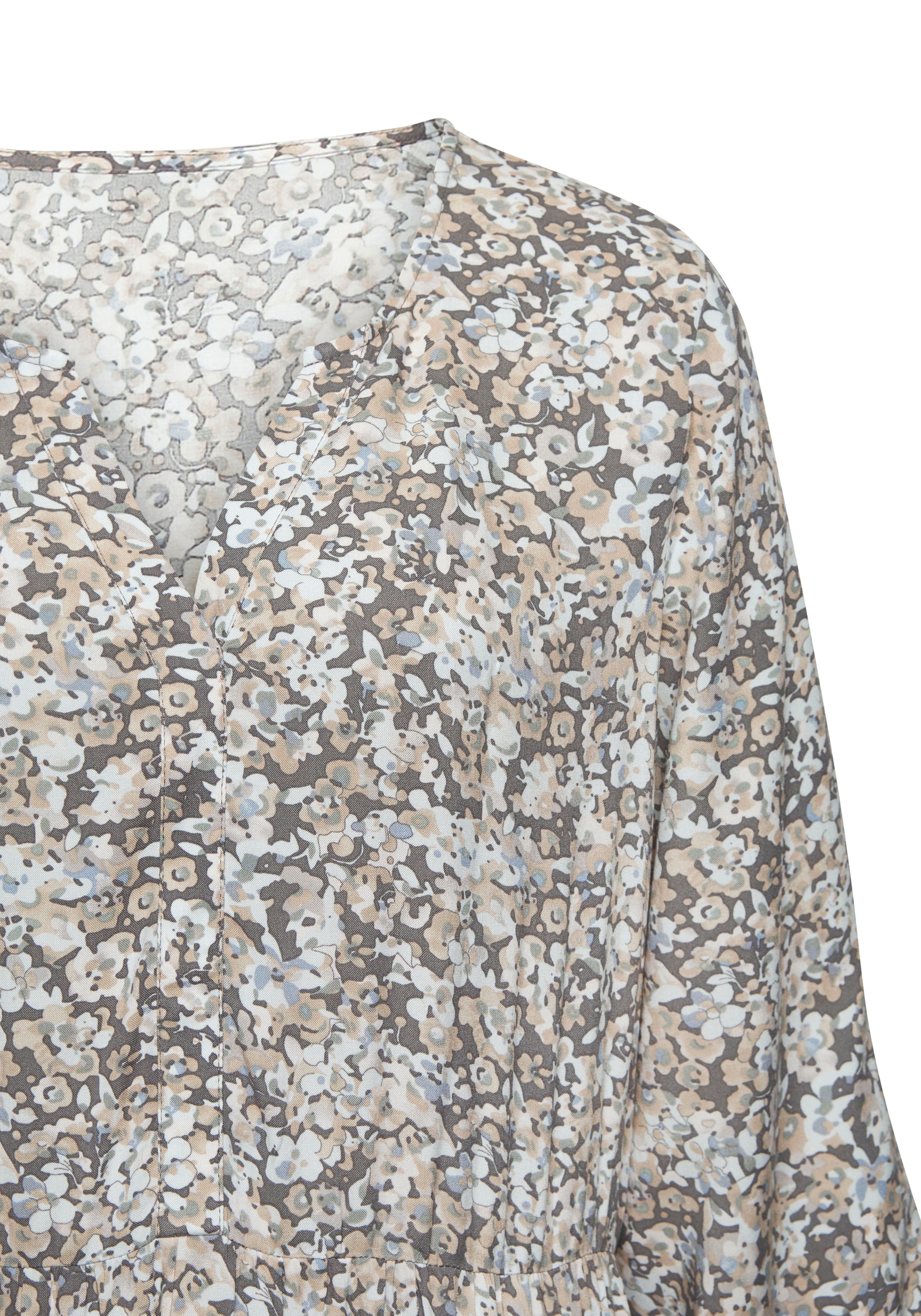 Vivance Maxikleid mit Alloverprint und Volants, langärmlig, Druckkleid, casual-chic