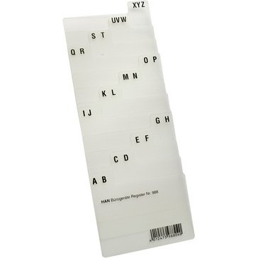 Index alphabétique A-Z, PP, A7 paysage, translucide, 12