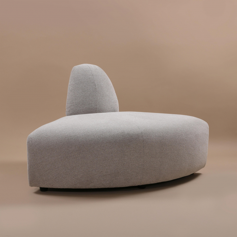 HKliving Jax bank element hoek rond Sneak light grey