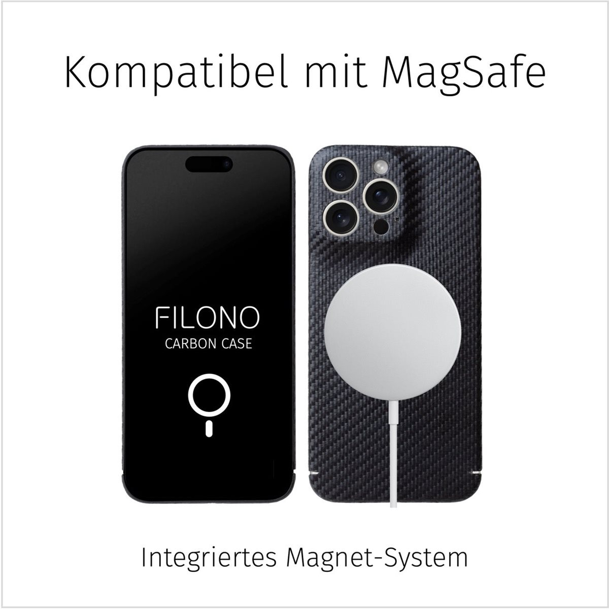 iPhone 16 Pro Max MagSafe Echtcarboncover Schutzhülle Ultrathin (10.85.0153) - Schwarz