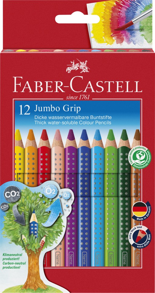 Faber-Castell - Jumbo GRIP farveblyant æske med 12 stk(110912)