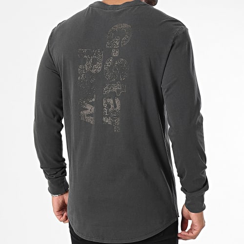 Tee Shirt Manches Longues Painted Garment Dyed D24668-2653 Noir