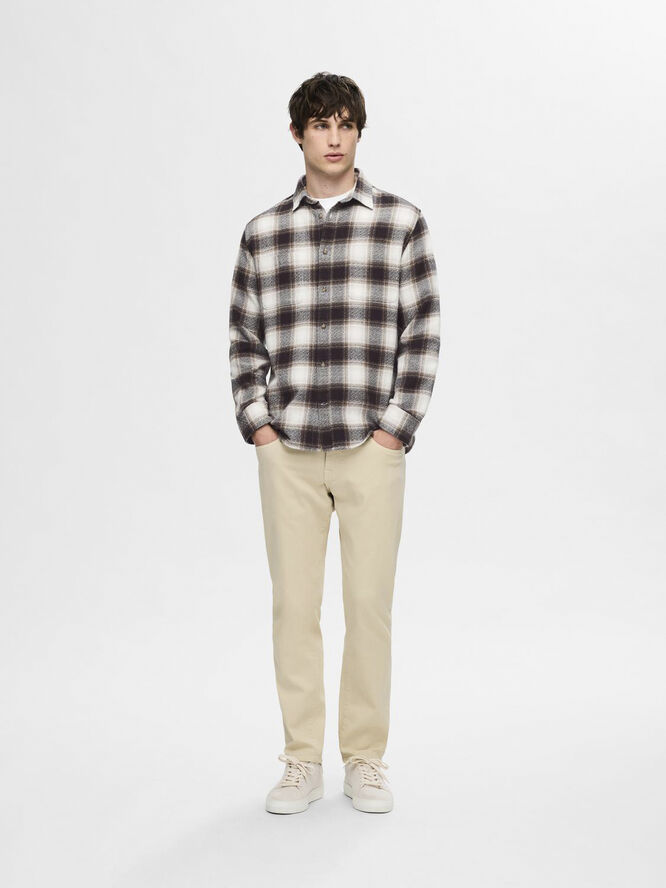 Selected Homme SLHREGOWEN-GRINDLE CHECK SHIRT LS Chocolate torte/checks