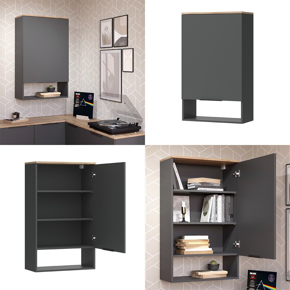 Vicco Hängeschrank Wido Anthrazit Eiche 60 x 100 cm mit Tür