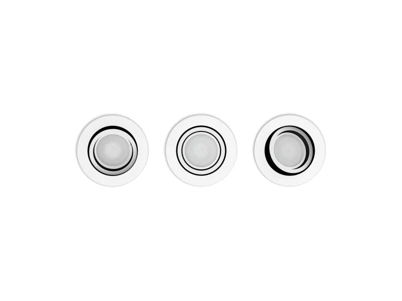 Philips Hue White ambiance Milliskin - Indbygningsspots - LED-spot lyspære - GU10 - 5.7 W - varmt til køligt hvidt lys - 2200-6500 K - hvid (pakke med 3)