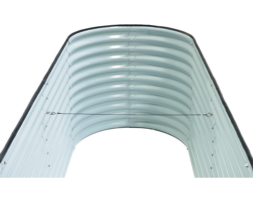 Klassieke ovale verhoogde tuinbak WESTMANN 240 x 80 x 82 cm grijs