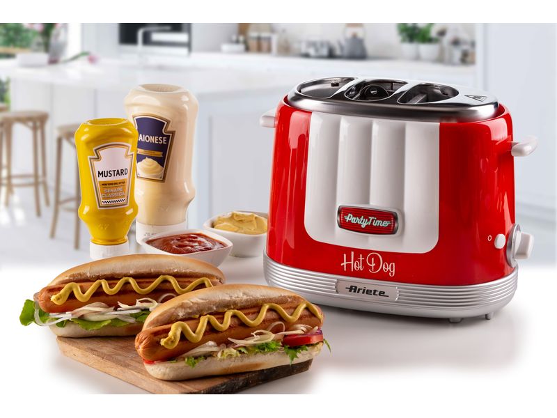 Ariete Hot Dog Maschine Party Time ARI-206-RD Rot/Weiss Hot Dog-Gerät