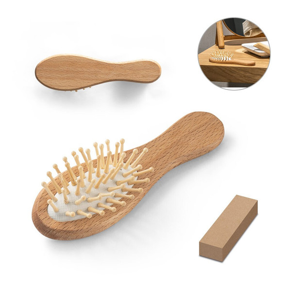 hi!dea 95055 - Brosse à cheveux en bois avec dents en bambou