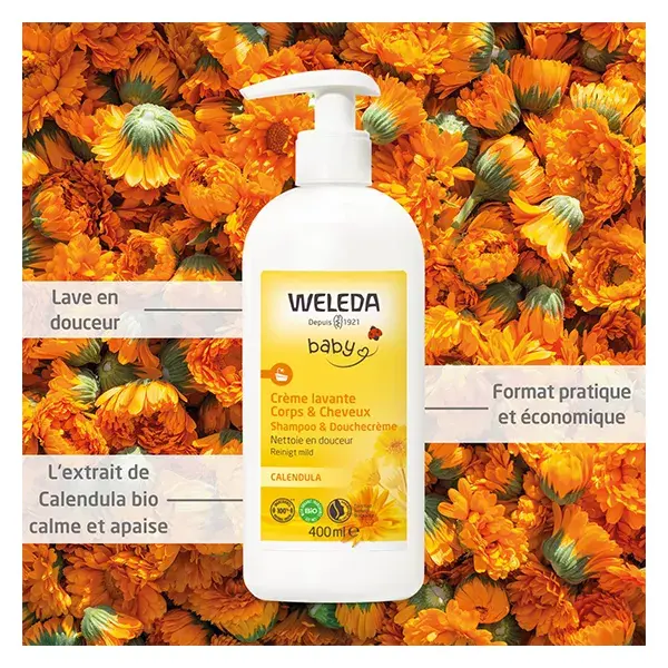 Creme de limpeza corporal e capilar Weleda Calendula 400ml