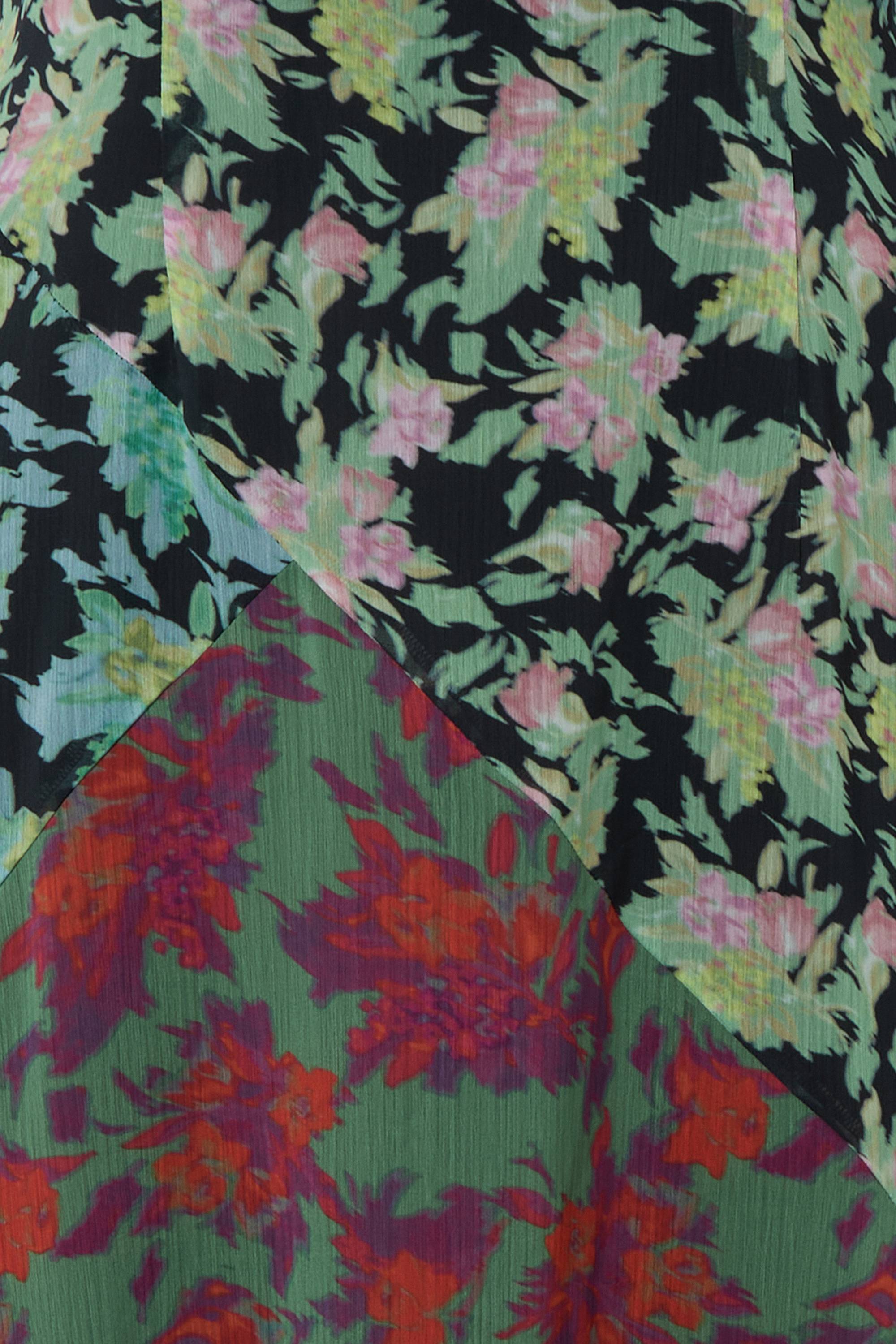 Warehouse Robe Midi À Dos Nageur Et Motifs Floraux Patchwork