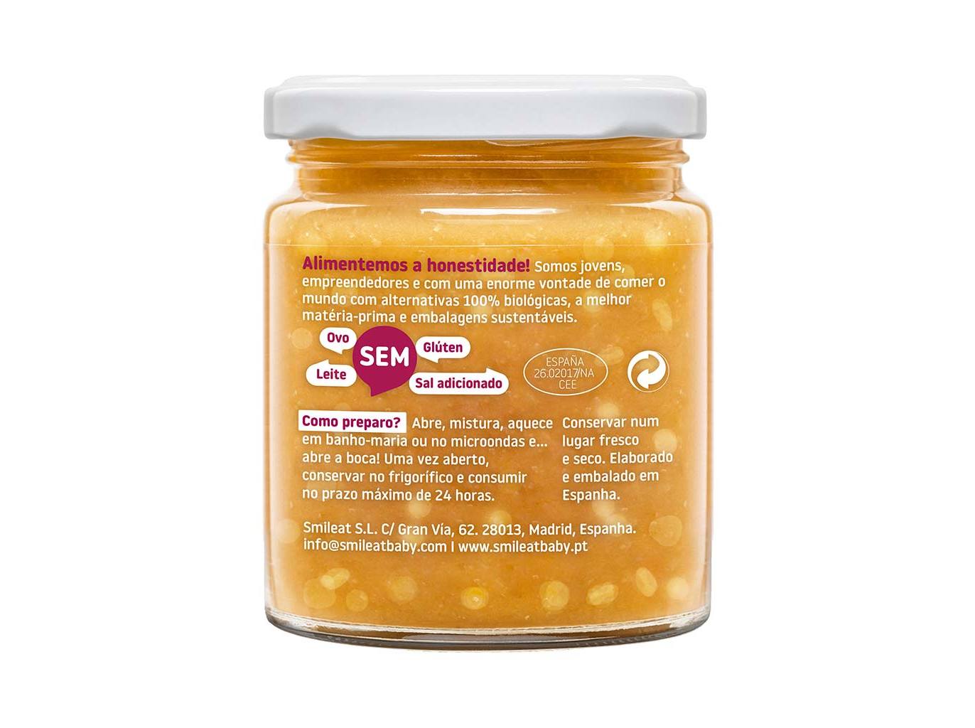 REFEIÇÕES SMILEAT PEDACINHOS BIO LENTILHA VERMELHA E QUINOA 230G