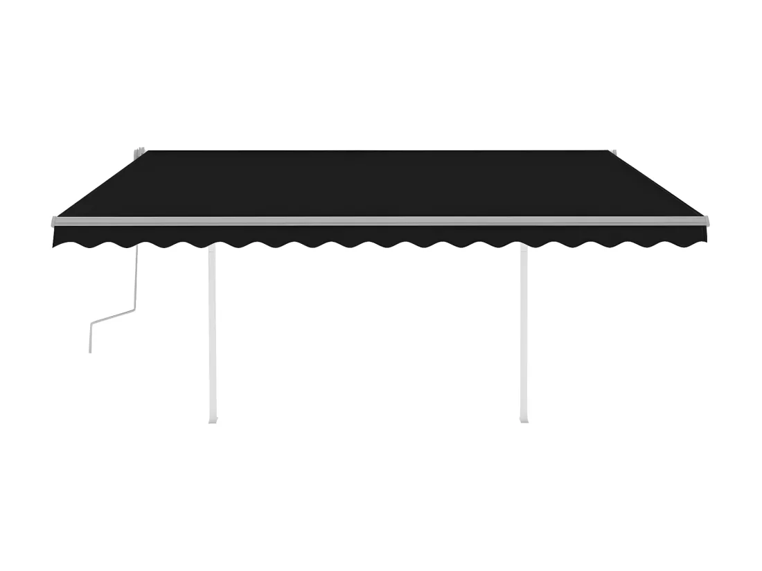 Auventanuel rétractable avec poteaux 4,5x3,5 Anthracite
