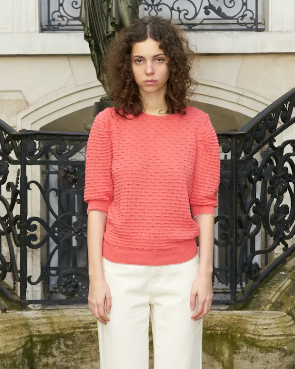 Phiphie - Pull Texturé Manches Bouffantes Erotokritos