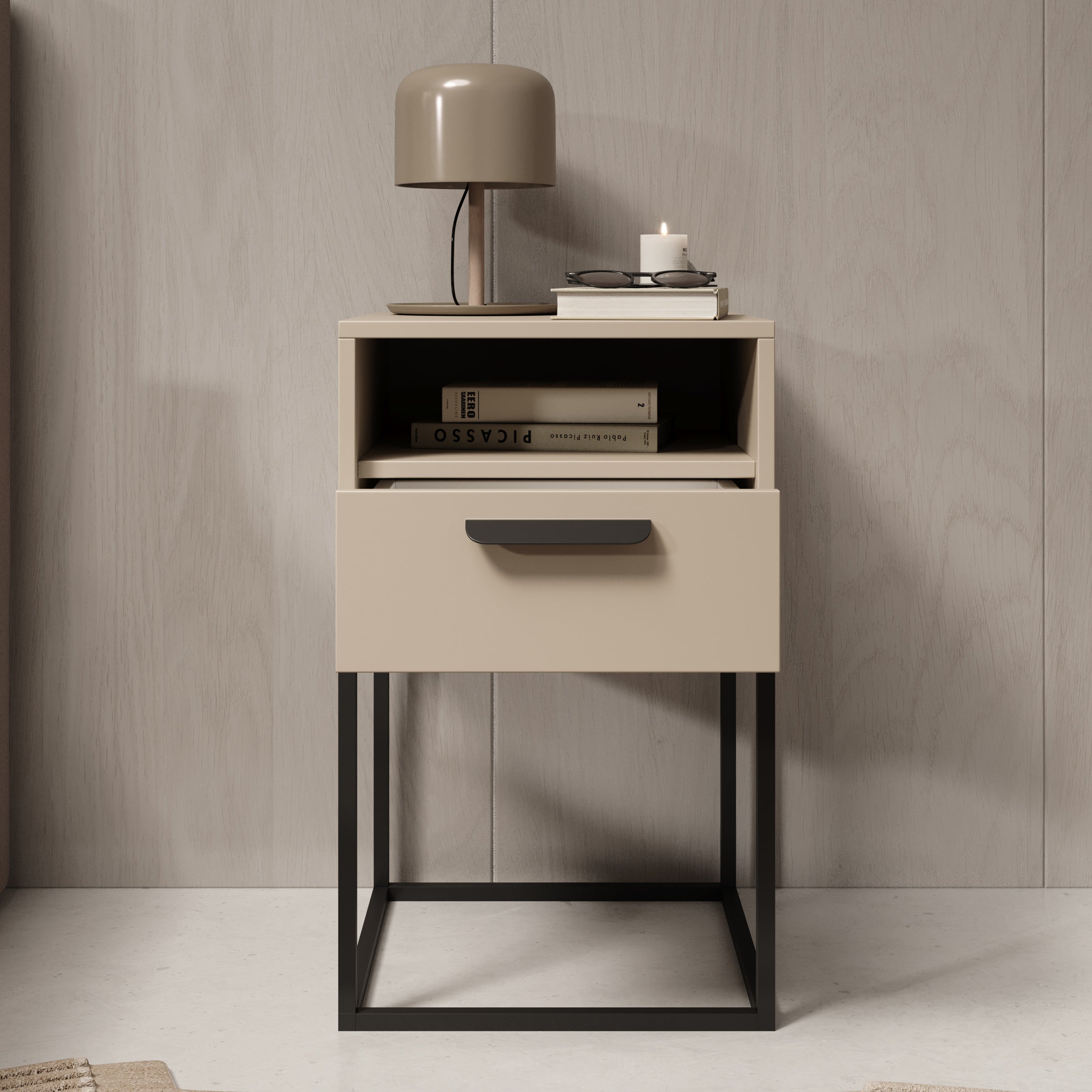 Cebu 2 - Nachtkastje - Beige - 40x39x65 cm