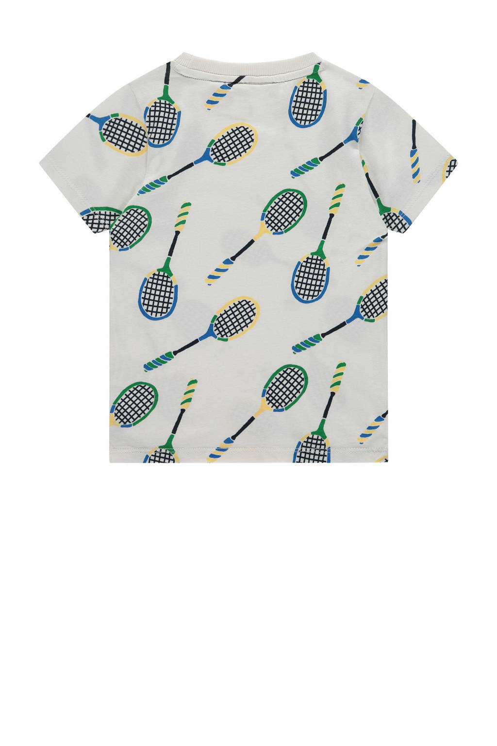 Stains&Stories T-shirt met all over print ecru/groen