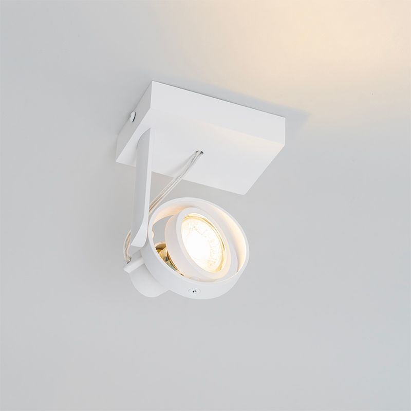 Moderne plafondspot wit draai- en kantelbaar GU10 50mm - Master