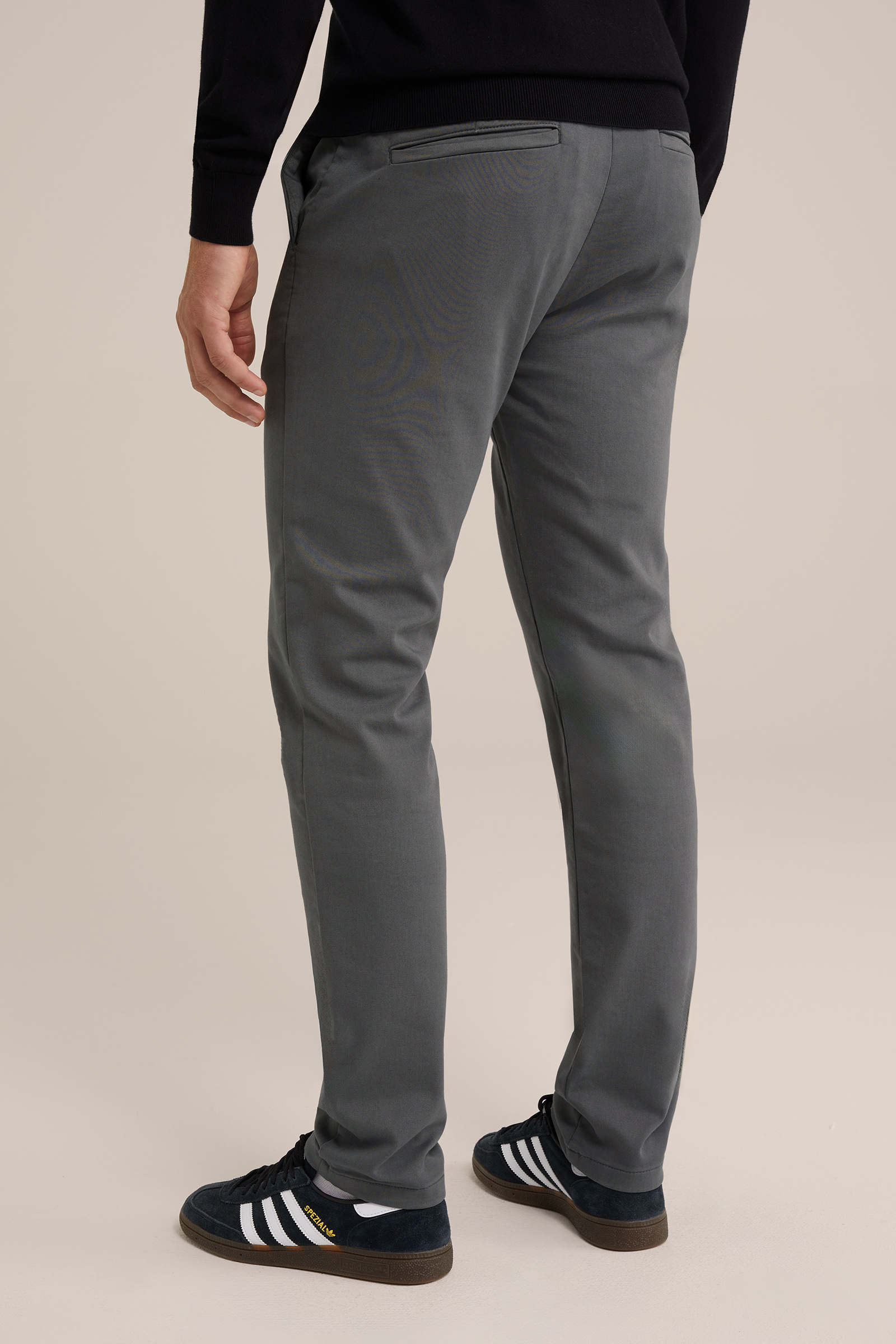 slim fit chino van jog kwaliteit Fundamentals Donkergrijs gemeleerd