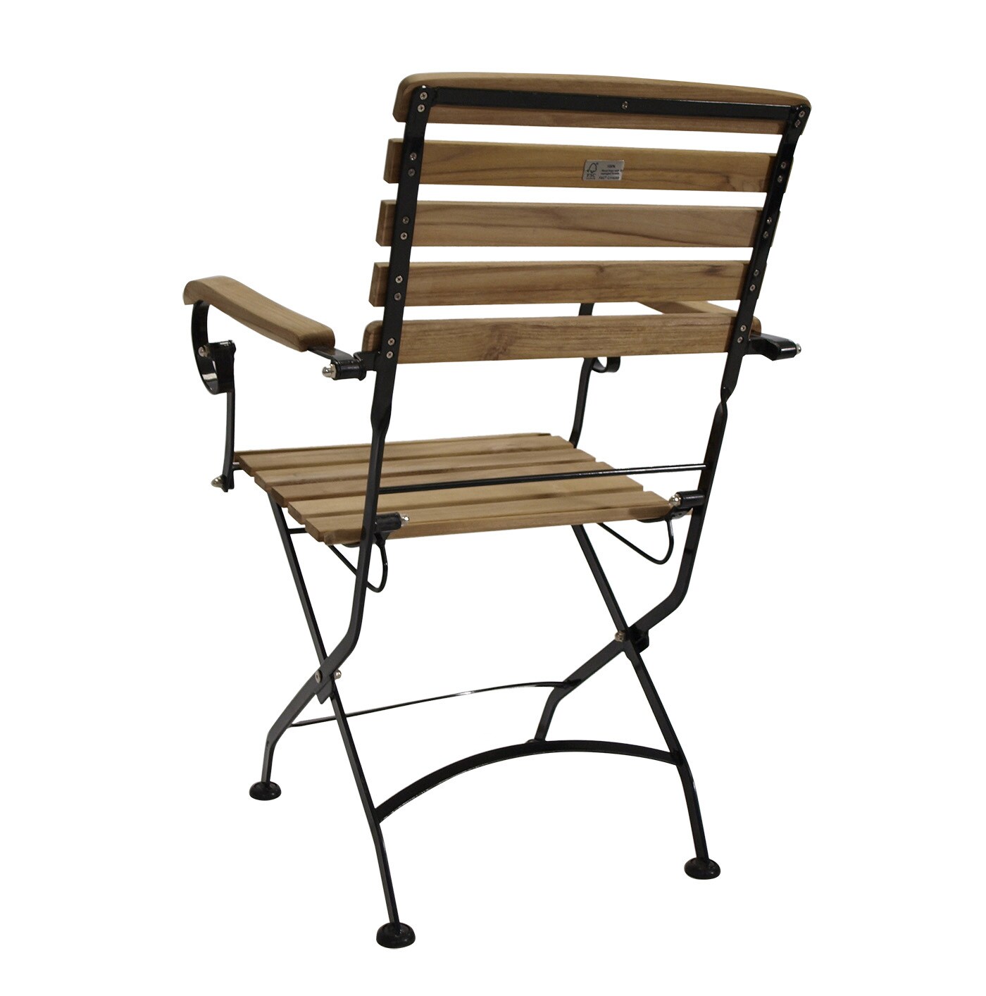DEGAMO Klappsessel JAKARTA, Flachstahl schwarz + Teakholz, 2-er Set