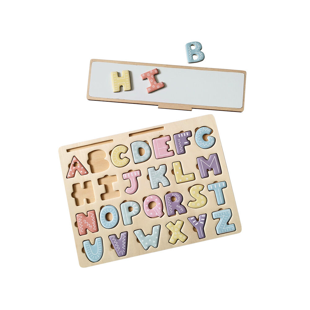 Puzzle alphabet & Cartes en bois certifié FSC® 58 pièces
