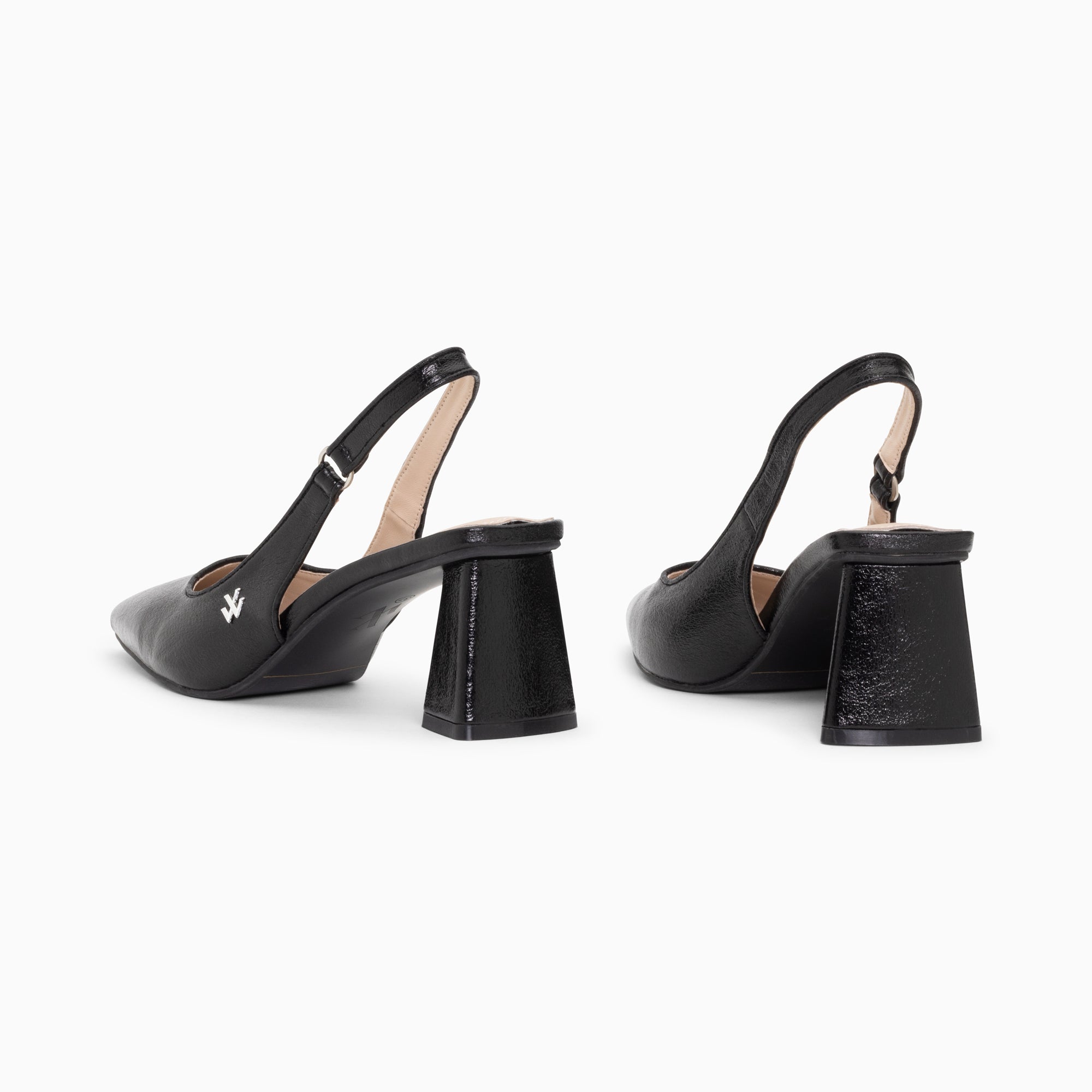 Escarpins-Escarpins slingback Lara noirs à bout pointu