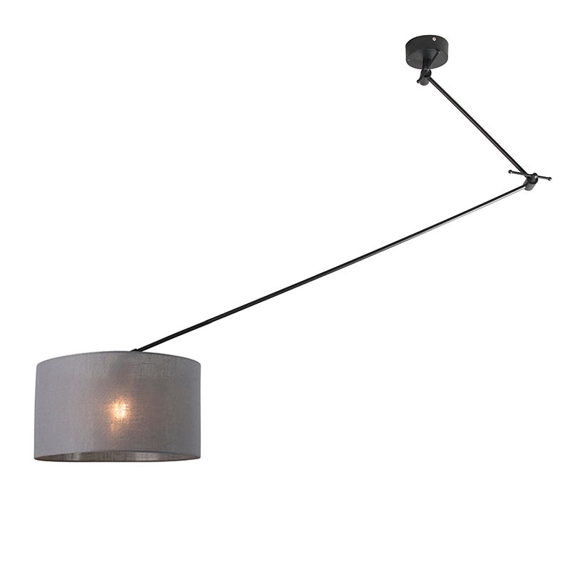 Hanglamp zwart met kap 35 cm donkergrijs verstelbaar - Blitz I