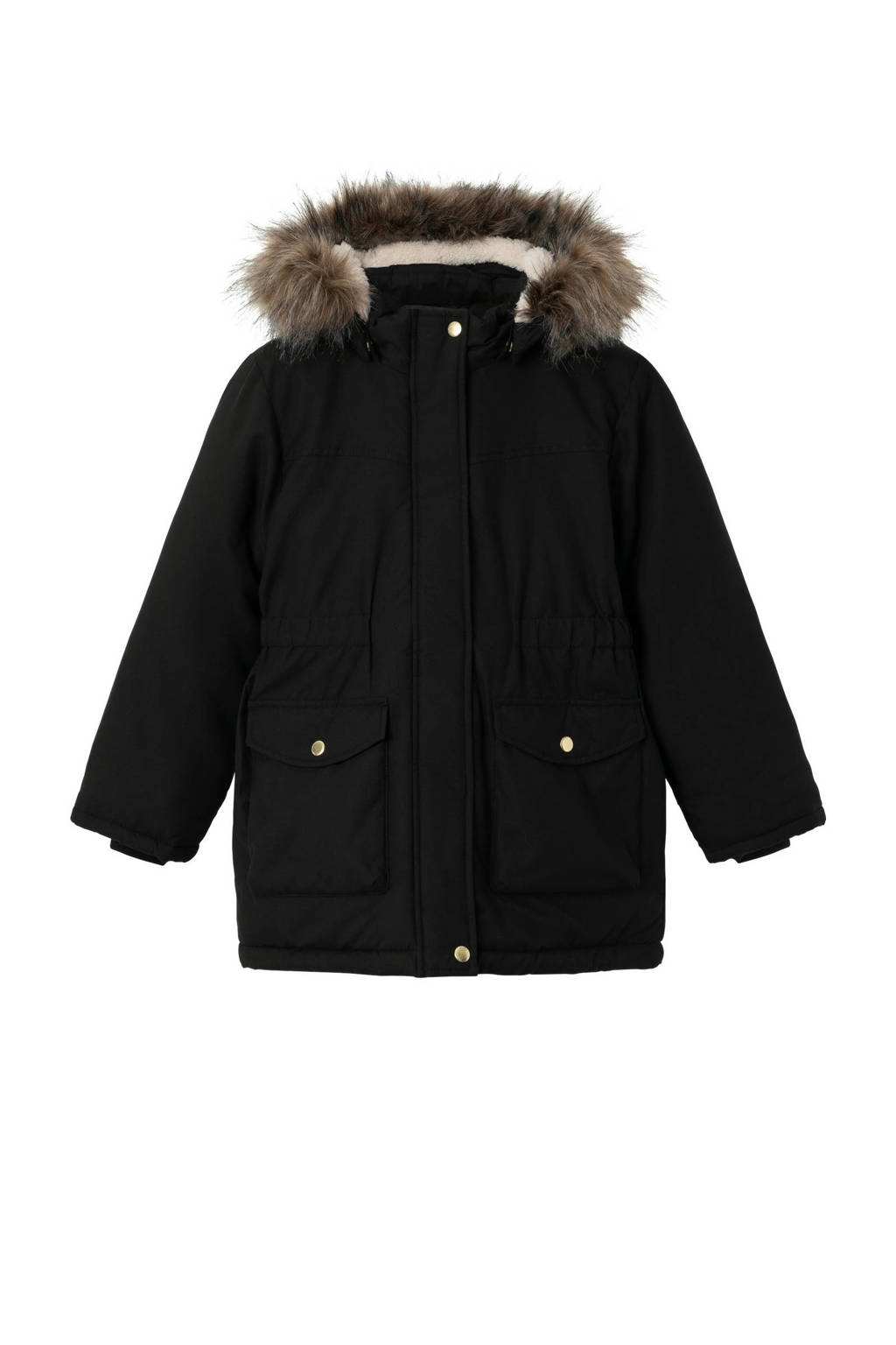 NAME IT gewatteerde winterjas NKFMASTER zwart