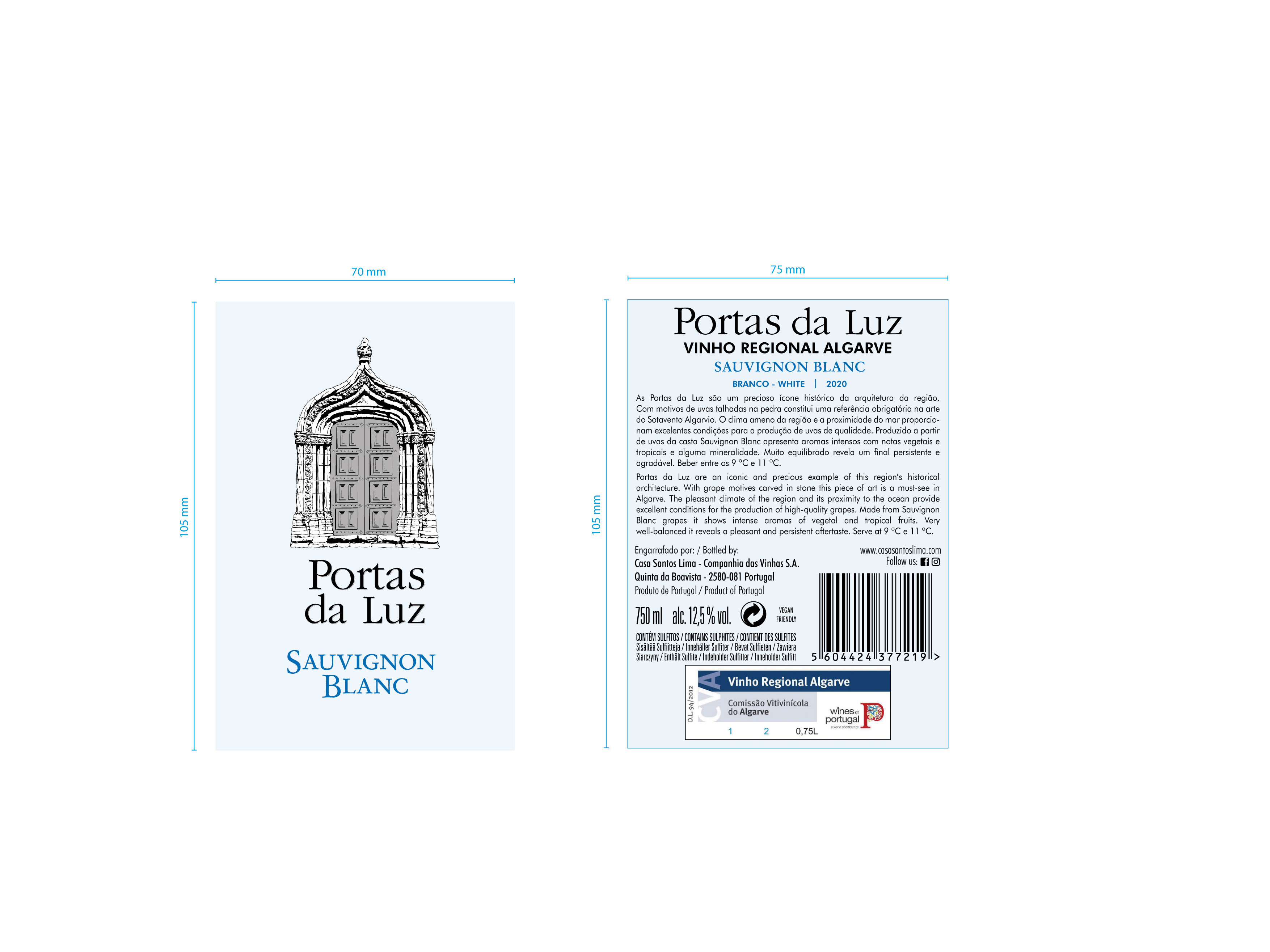 VINHO BRANCO PORTAS DA LUZ SAUVIGNON BLANC 0.75L